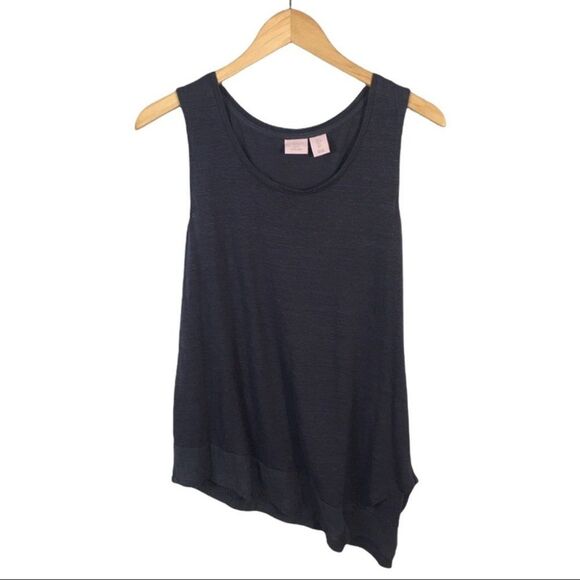 WS680 Women’s St. Tropez West Asymmetrical LINEN Tank Blouse Top L - Picture 1 of 4